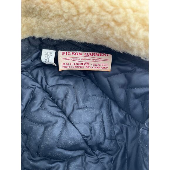 Filson Double Mackinaw Wool Cap Sz XL Dark Gray Shearling Insulated Winter - Picture 8 of 8